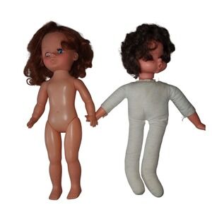 Vintage 1970s Dolls – Vinyl & Cloth Body Pair – Sleep Eyes‎ – TLC